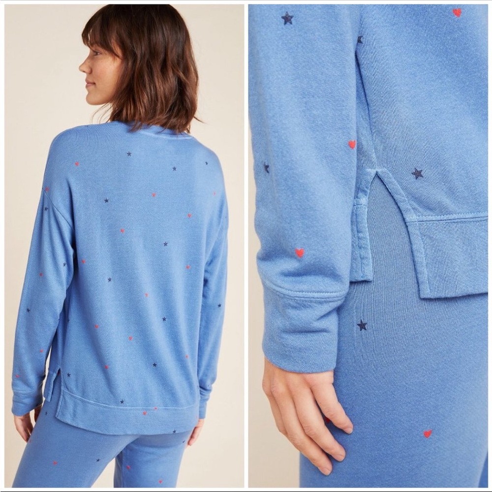 Sundry Anthropologie Heart and Stars Sweatshirt